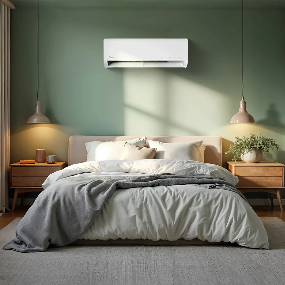 Ar-condicionado Midea instalado em quarto residencial